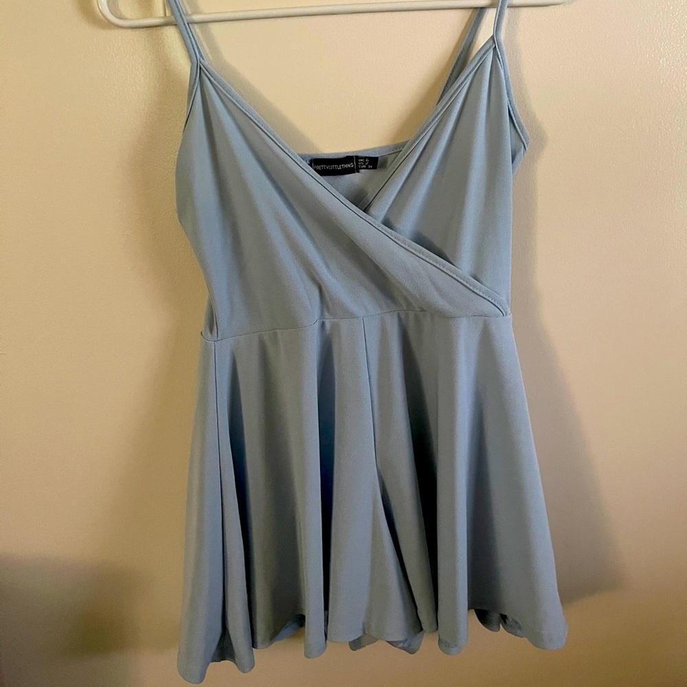 Baby blue romper from PLT.
